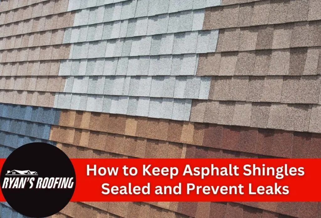 Various colored asphalt roof shingles for sealing and leak prevention.