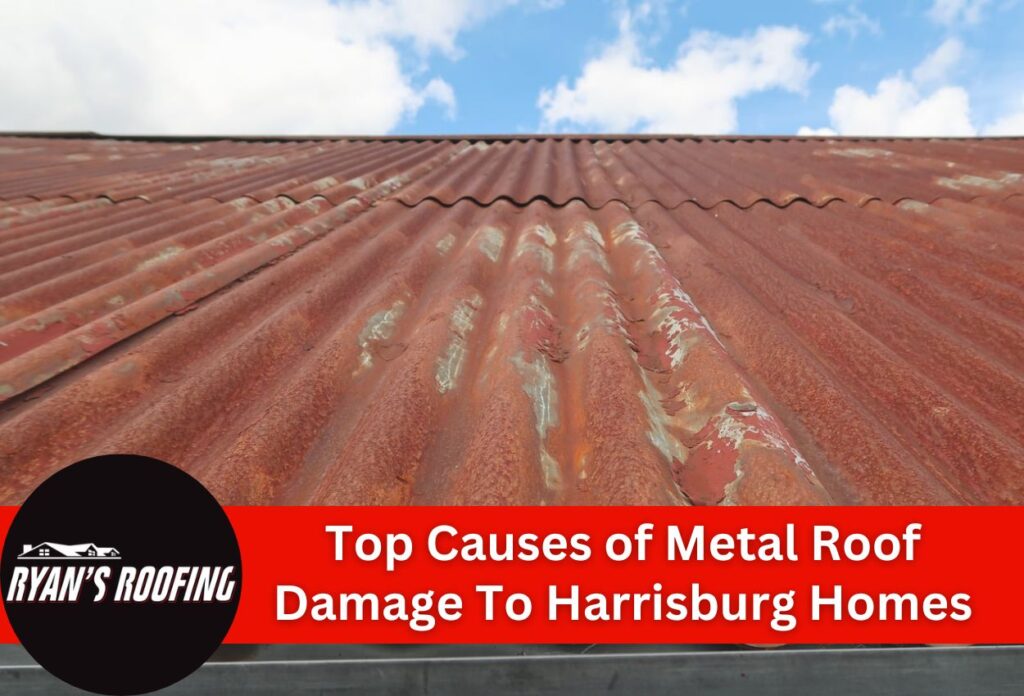 damaged metal roof